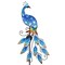 40"Glass Outdoor Decor Peacock Yard Art with Solar Garden Stake Lights, Glass Pathway Lights Lawn Ornaments for Patio, Backyard, Flowerbed, Pond, Outside Home Decorations